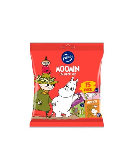 Fazer Mumin Klubbor 120g Lollipop Mix Moomin Lutscher Vegan