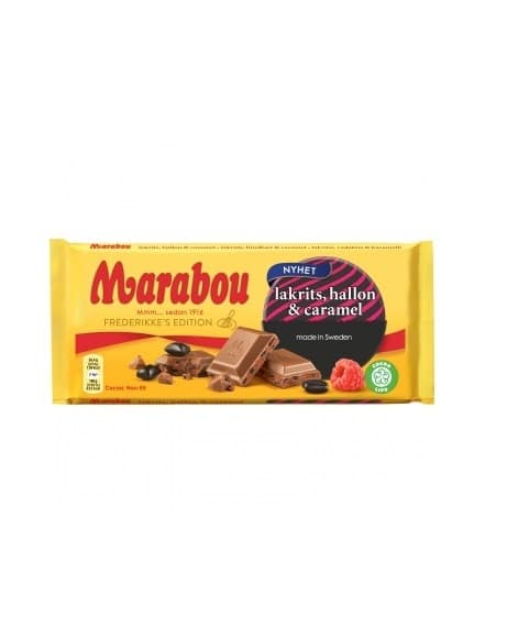 Marabou Lakrits, Hallon & Caramel 185g Schokolade