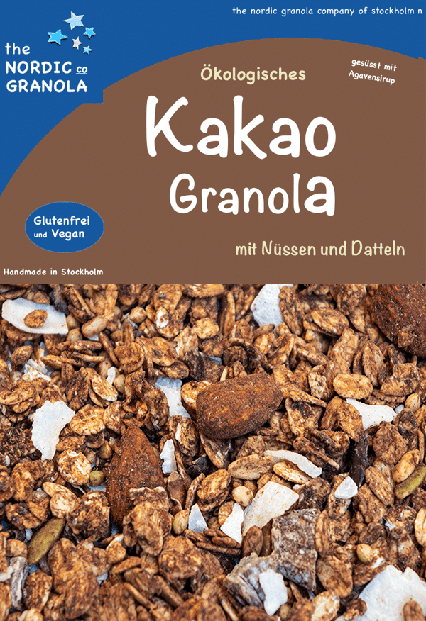 The Nordic Granola Kakao Granola mit Nüssen & Datteln 400g Glutenfrei und Vegan